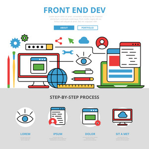 Modern Website Infographics Illustration 軟件開發